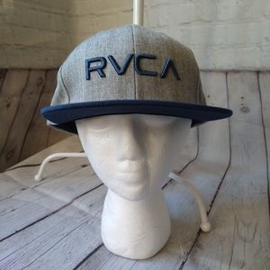 RVCA Flat Bill Adjustable Back Gray Twill and Gray Trucker Hat Cap